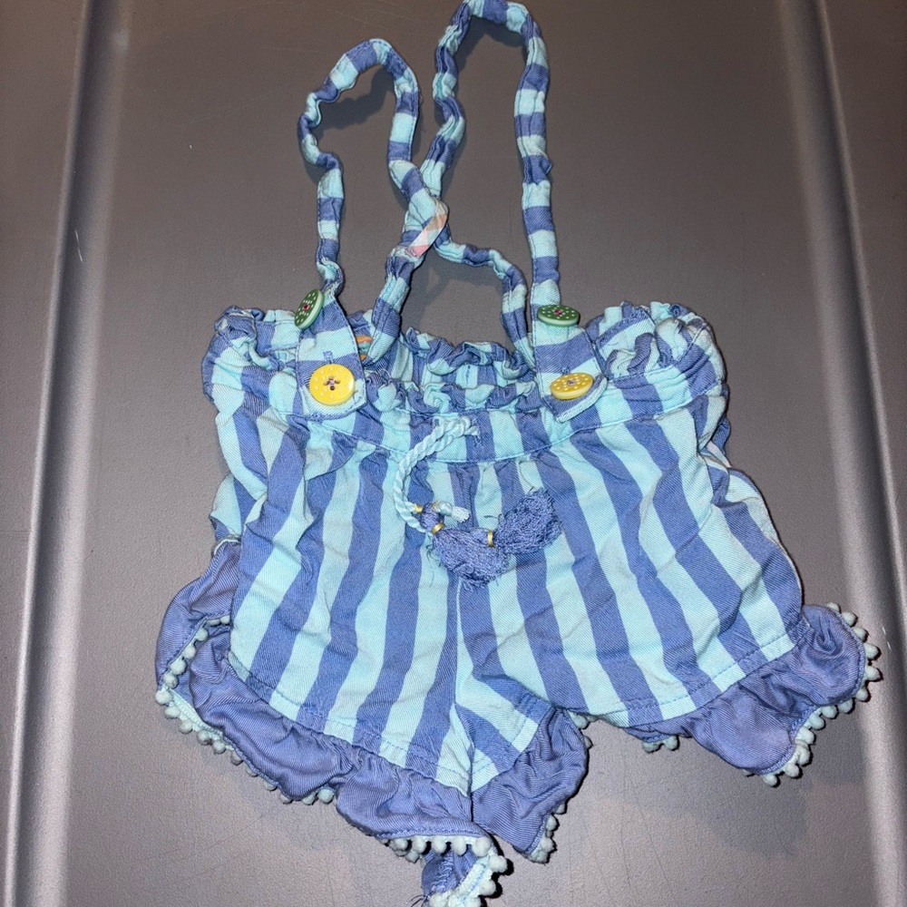 Matilda Jane Striped Diaper Cover with Pom-Pom Details